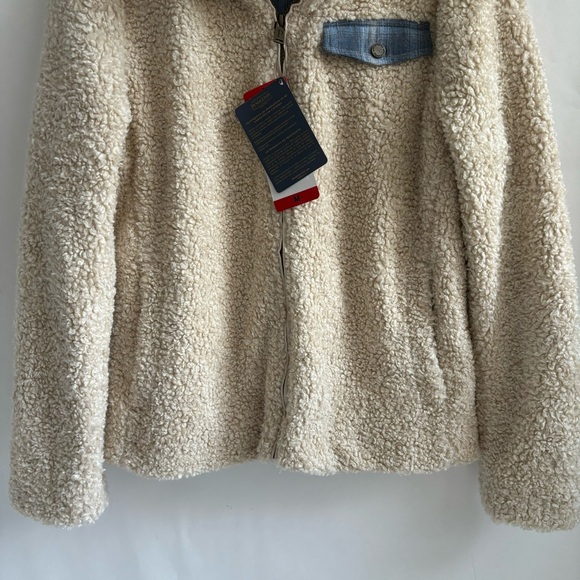 Pendleton Ladies' Softshell Fuzzy Full Zip Sherpa Jacket Beige Heather Medium - Picture 5 of 17